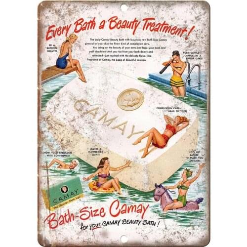 Camay Beauty Bath Soap Vintage Ad 10" X 7" Reproduction Metal Sign ZF07