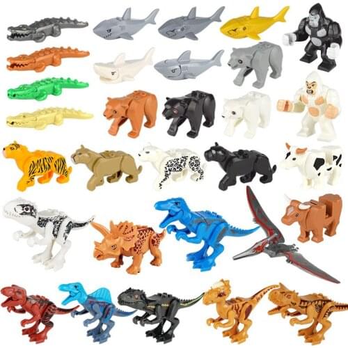 Kids toys Animal Series Building Blocks Sets Large particles Animal dinosaur Panda, giraffe Bricks toys Compatible Big Blocks