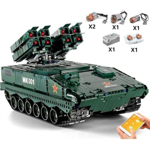 APP RC Missile Tank Model Building Blocks Technical Remote Control Vehicle Bricks Toys Kids Boys Gifts 1689 PCS