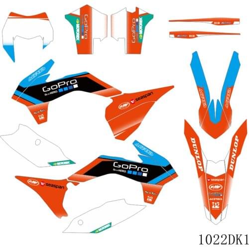 For KTM EXC EXC-F 125 250 300 350 450 2014 2015 2016 Full Graphics Decals Stickers Motorcycle Background Custom Number Name