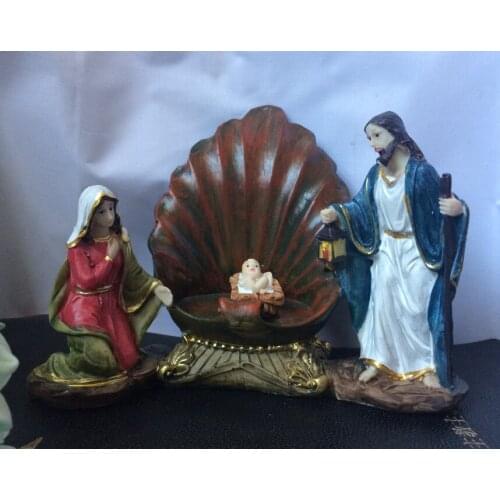 European Boutique Christmas Manger Jesus Holy Child Virgin Mary Holy Family Decoration Car Decoration Gift