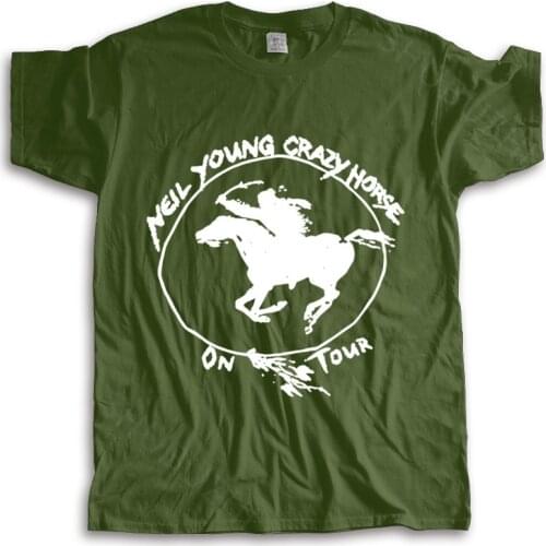 New t shirt black tops for men cotton casual tshirt Neil Young Crazy Horse Zum fashion tee-shirt male summer tops