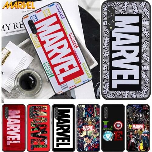 Marvel logo cool for Samsung Galaxy A90 A80 A70 A60 A50 M60 M40 A20E A2Core A10S A10E Silicon Soft Black Phone Case