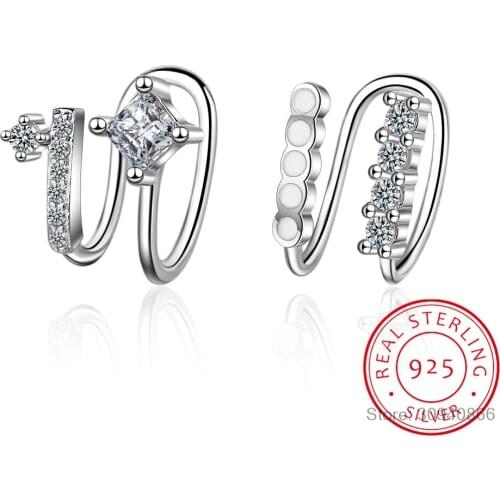 Micro pave cz clip ear cuff earring for girl women gift 925 silver no piercing fashion cheap jewelry high qaulity