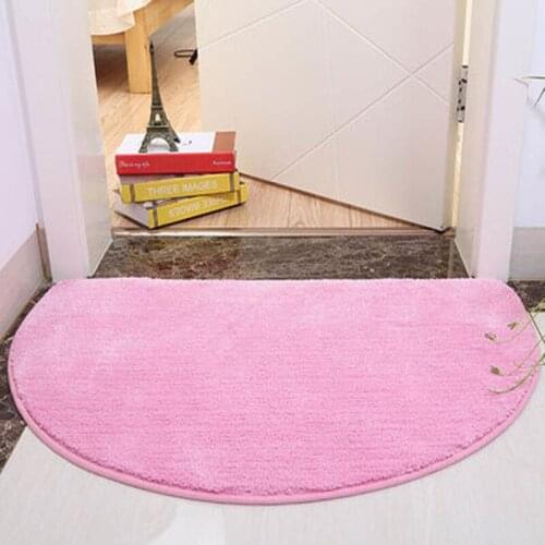 Multicolor Household Bathroom Door Absorbent Floor Mat Semicircle Bedroom Kitchen Door Non-slip Floor Mat Door Entrance Carpet