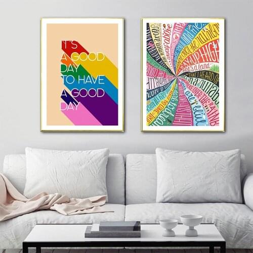 Landscape Canvas Poster Nordic Decoration Rainbow Color Wall Art Print Painting Decorative Picture Scandinavia Home Decor