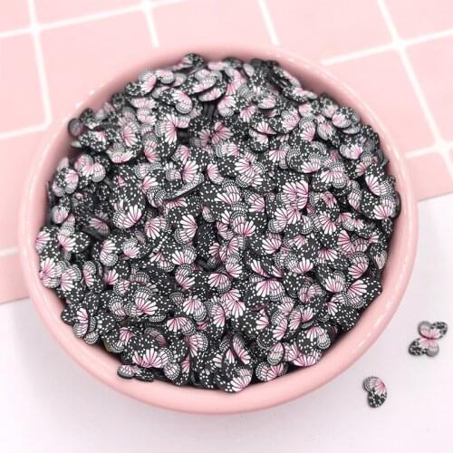 50g/lot Colorful Butterfly Wings Shape Hot Clay Sprinkles for Crafts Making Polymers Nail Art Decoration DIY Accessories 5mm