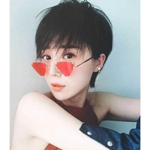 New fashion metal triangle sunglasses women punk style retro sunglasses personality hollow sunglasses men vintage