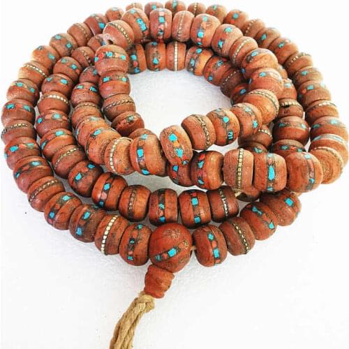 Tibetan Rosary 108PCS Tibetan Pheonix Bodhi Inlay Meditation Prayer Beads Mala 13mm for Man BRO812