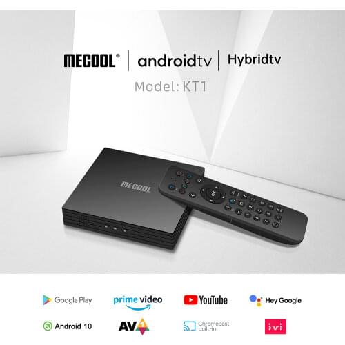 Mecool KT1 Android 10 TV BOX Google Certificated DVB-T/T2 Smart 4K Android 10.0 Media Player Amlogic S905X4 AV1 2T2R Decoder TV