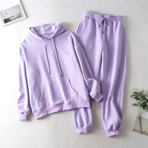 Spring Women Sport Suit Loose Hoodie Sweatshirt+pant Running Jogging Outfits Casual Leisure Athletic Set Sportswear Tracksuit