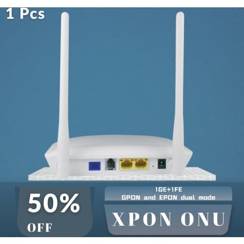 High Quality Fiber Optic Ftth 1GE+1FE Ethernet Ports with VOIP Wifi Dual mode Gpon Epon Ont Onu Dual Lan With Power 100% New