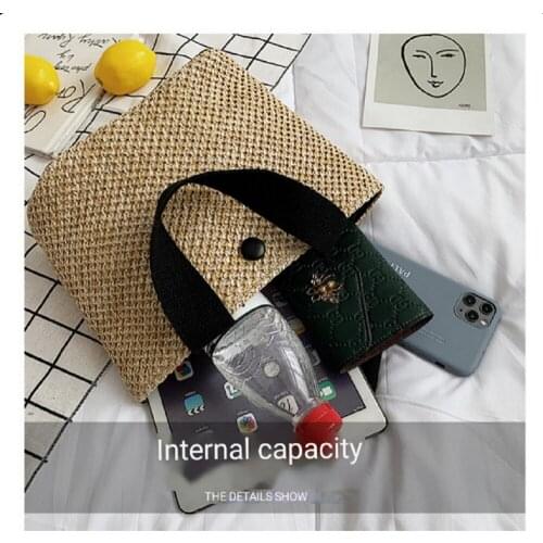 2021 New Summer Bag womens Korean idyllic woven handbag simple seaside holiday straw woven womens bag