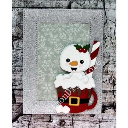 2019 Christmas Snowman Teacup Baby Metal Cutting Dies Layering Die Embossing Cuts Scrapbook Paper Craft Stencils Dies