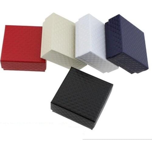 500pcs/lot 7.3cmx7.3cmx3.5cm Square shape jewelry earrings rings gift boxes black square carton bow case wholesale