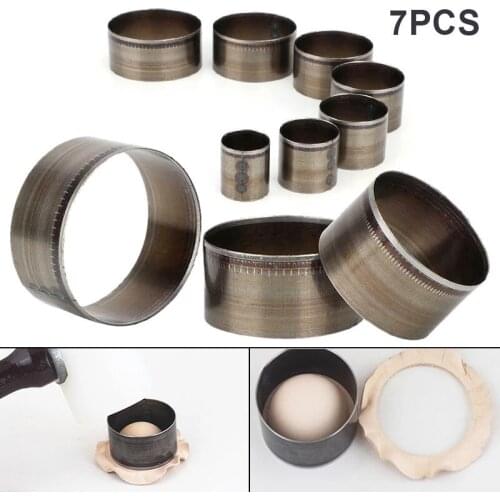 7Pcs Leather Craft Round Small Bell Wooden Die Punch Mould Template Leather Handmade Craft Tools 20-50mm