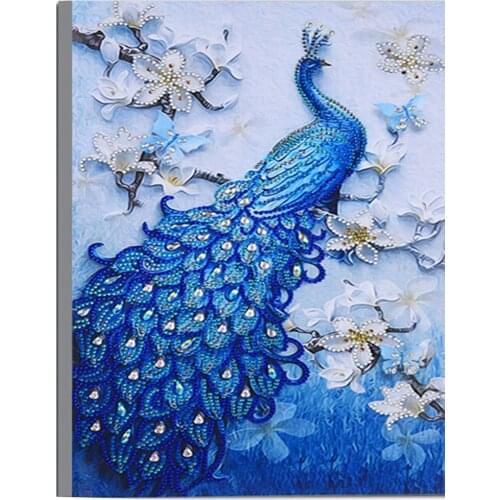 5D DIY Art Diamond Painting Animal Beautiful Peacock Pattern Diamond Mosaic Full Embroidery Cross Stitch Home Decoration Gift