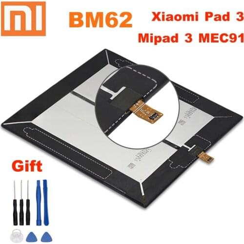 BM62 Tablet Battery 100% Orignal Xiaomi BM 62 For Xiaomi Pad 3 Mipad 3 MEC91 Batteries Tablet Replacemenet Parts +Tools