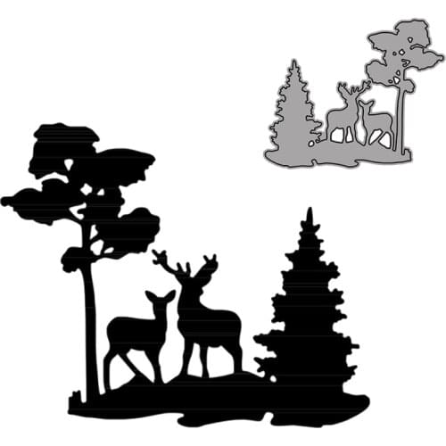 Deer In Forest Scene Decorative Crafts Embossing Die Cuts Diy Scrapbooking Album Paper Cards Metal Cutting Dies New 2021