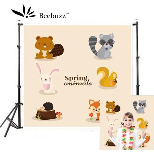 Cartoon Animal Photo Background Cartoon Children Birthday Party Photography Background Photo Studio