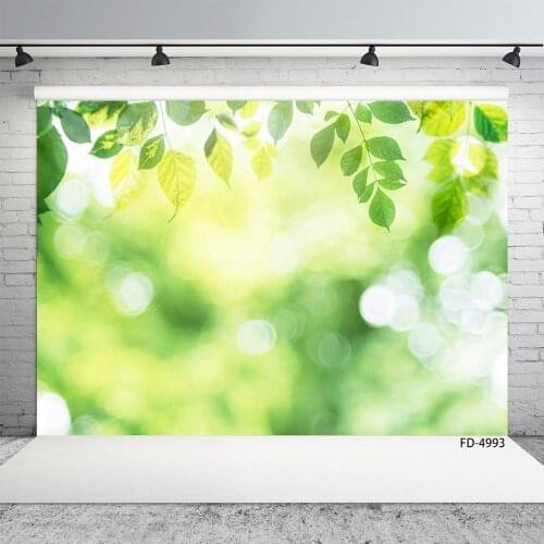 Photography Backgrounds Green Leaves Flare Bokeh Customized Backdrops for Children Baby Portrait Pets Photophone Photo Studio