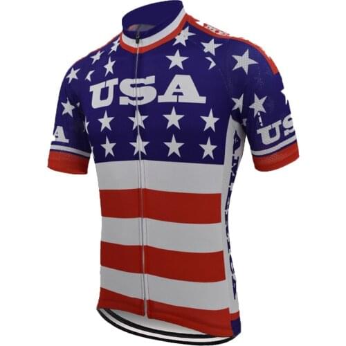 USA Cycling Jersey Men Short Sleeve Summer America Maillot Ciclismo Bike Wear Clothing
