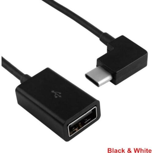 Black & White Right Angled 90 Degree USB-C USB Type-C 3.1 USB3.1 to USB 2.0 Female OTG data Cable for MacBook U disk mouse