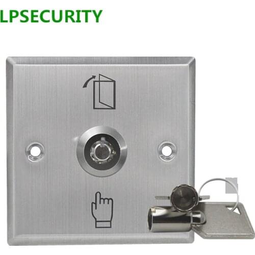 LPSECURITY Stainless Steel Door Exit Button Release Push Switch with keys Release For door Lock gate opener Access Control