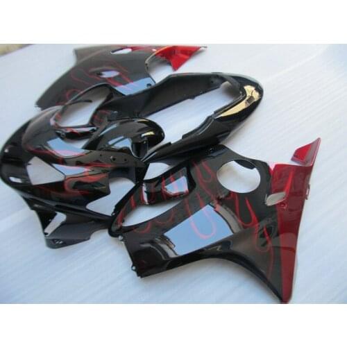Injection mold Fairing Kit for HONDA CBR600F4 99 00 CBR 600F4 1999 2000 CBR600 ABS Red flames black Fairings set+7gifts HW17