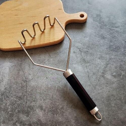 Stainless Steel Potato Masher Pressing Wavy Line Curve Shape Food Soften Breaker Kitchen Baking Cooking Tools