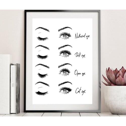 Home Decor Modular Poster Modern Nordic Fashion Eyelash Makeup Pictures Wall Artwork Canvas Paintings Printed For Living Room