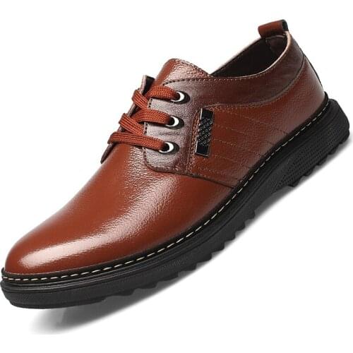 Mens new business casual leather dads shoes mens trend formal mens shoes lace up low top shoeae