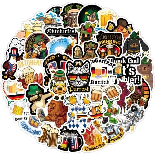 10/50pcs/pack Amusing Graffiti Beer Lable Stickers For Motorcycle Notebook Computer Cars Childrens Toys Guitar Refrigerator