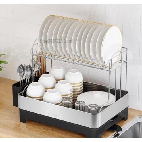 Stainless Steel Dish Drying Rack, Kitchen Dish Drain Rack, Domestic Dish Storage Rack, Table Top Dish Storage Box, Tableware Rac