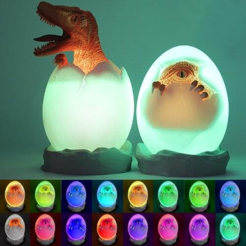 Touch Sensor Night Light LED 16 Colors Pat Dinosaur Bedside Lamp Remote Control Nightlight Toy Rechargeable Lamp