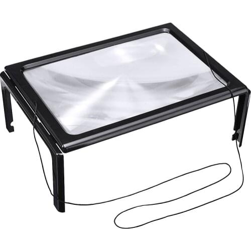 New A4 Full Page Stand Magnifying Glass Sheet with LED Light Reading Magnifier Magnifying Glass For Desk Reading Supplies