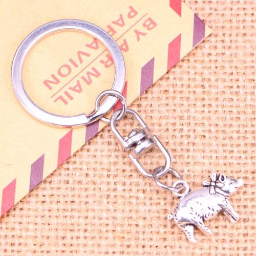 New Fashion Keychain 21x16mm 3D pig Pendants DIY Men Jewelry Car Key Chain Ring Holder Souvenir For Gift