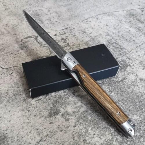 High Quality Damascus steel Folding blade knife outdoor knife cutting military knife camping portable fruit knife pocket knives