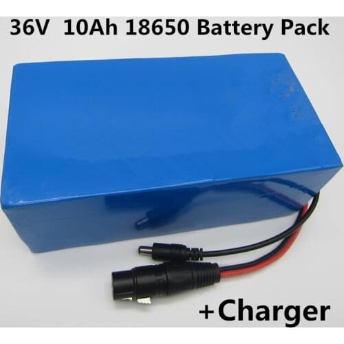 Customized 18650 36V 10Ah rechargeable battery pack BMS for Electric Bike Agriculture machine Electric Skateboard+2A charger