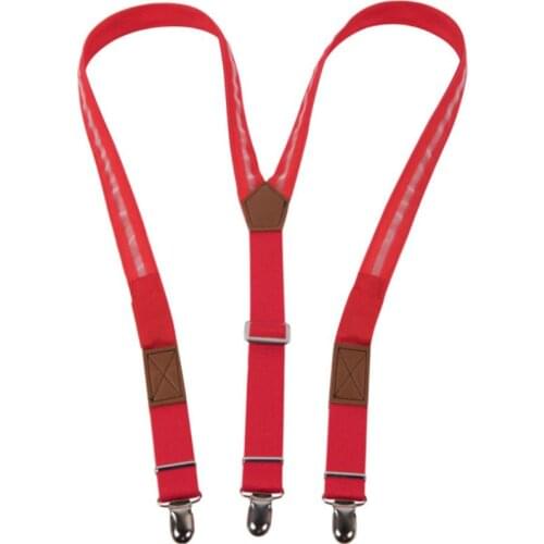 Y166 Men Unisex LED Strip Light Up Suspender Y-Shape Candy Color Adjustable Trousers Running Riding Braces Strong Clip Party