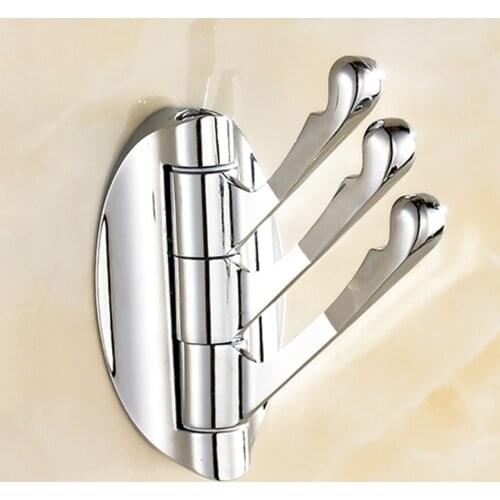 LeKing 180 Degree Rotation Bathroom Kitchen Adjustable 3 Hooks Bath Towel Coat Hat Hanger Cloth Hangers Bag Key Hanging Hook