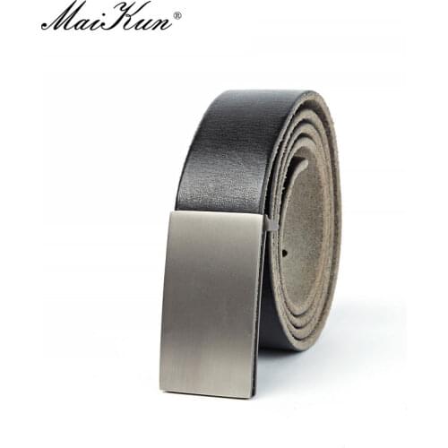 Maikun Genuine Leather Belt Mens Luxury Brand Handmade Vintage Pure Cowskin Casual Pin Buckle Youth Belts