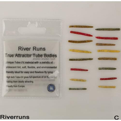 Riverruns Realistic Flies 16pcs/Bag UV Flies Attractor Tube Body 4 Color 2 Size