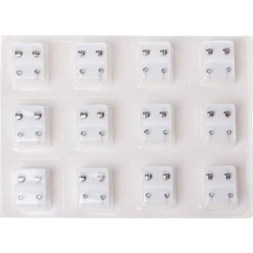 12 Pairs Ear Gun Piercing Earrings Copper 3mm CZ Studs Piercing Jewelry Ear Studs