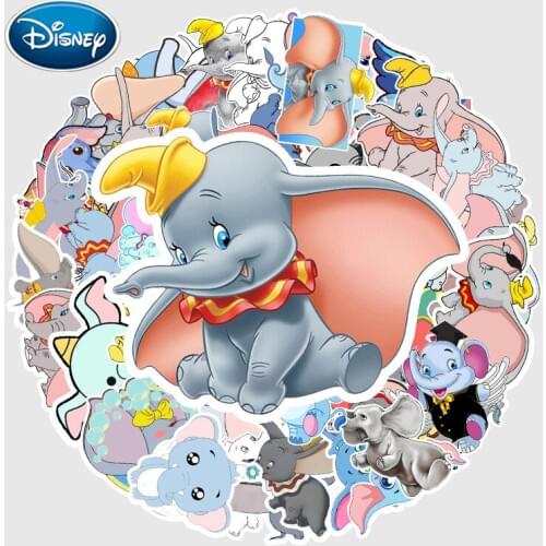 Disney 50pcs Dumbo Mixed Stickers for Car Styling Bike Motorcycle Phone Laptop Travel Luggage Cool Funny Sticker Bicycle Sticker