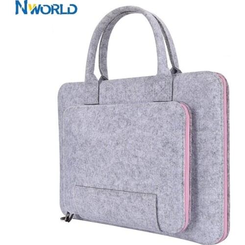 High Quality Laptop Bag, Felt Laptop Sleeve Notebook Computer Case Carrying Bag Pouch With Handle For Asus / Lenovo