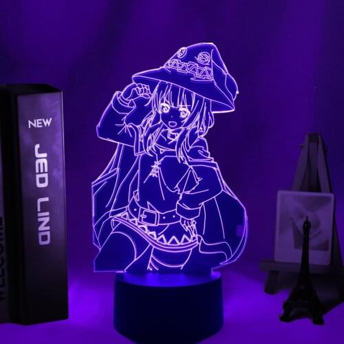 Anime KonoSuba Megumin Led Night Light for Bedroom Decor Light Brithday Gift Manga KonoSuba Room Desk 3d Table Lamp Acrylic