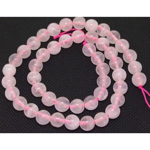 Unique Pearls jewellery Store Round Rose Crystal Rose Quartz 8mm Gemstone Loose Beads One Full Strand 15 inches LC3-343