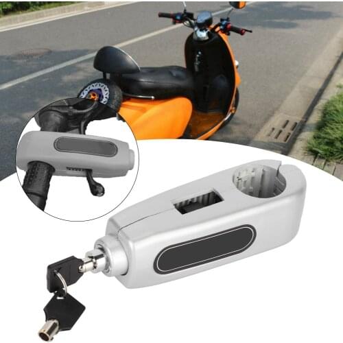 Motorcycle Grip Lock Universal Motorcycle Handlebar Brake Lever Lock Throttle Grip Anti Theft Security Locks With Key Rubber Pad