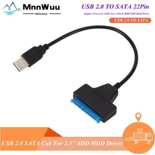 USB SATA Cable Sata To USB 2.0 Adapter Usb Sata Adapter Cable Support 2.5 Inches Ssd Hdd Hard Drive Plug and Play USB SATA Cable